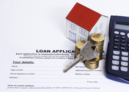 Loan application form and home keys