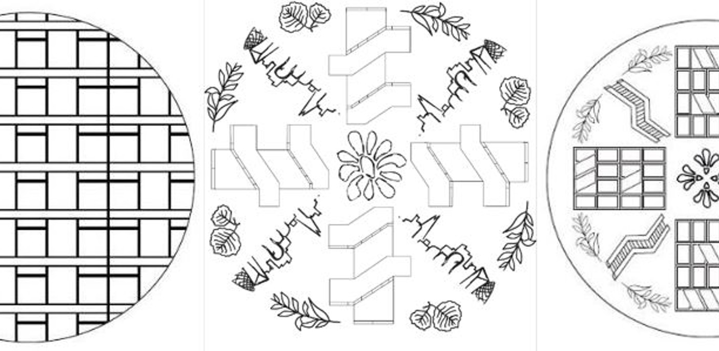 Three decorative designs.