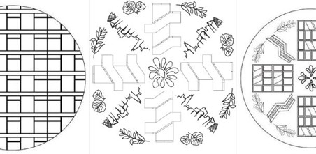 Three decorative designs.