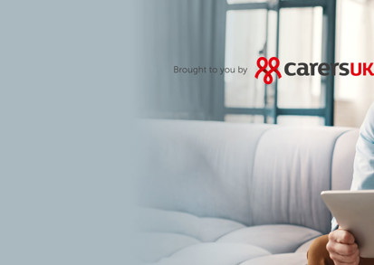 Carers UK poster showing a man at home