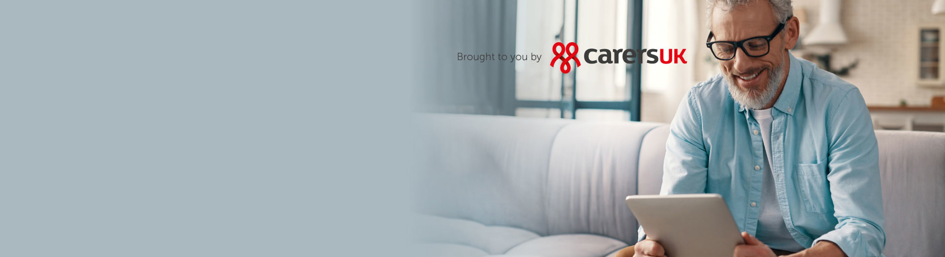 Carers UK poster showing a man at home