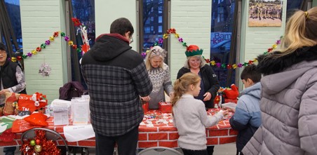 Residents enjoying a Christmas fayre.
