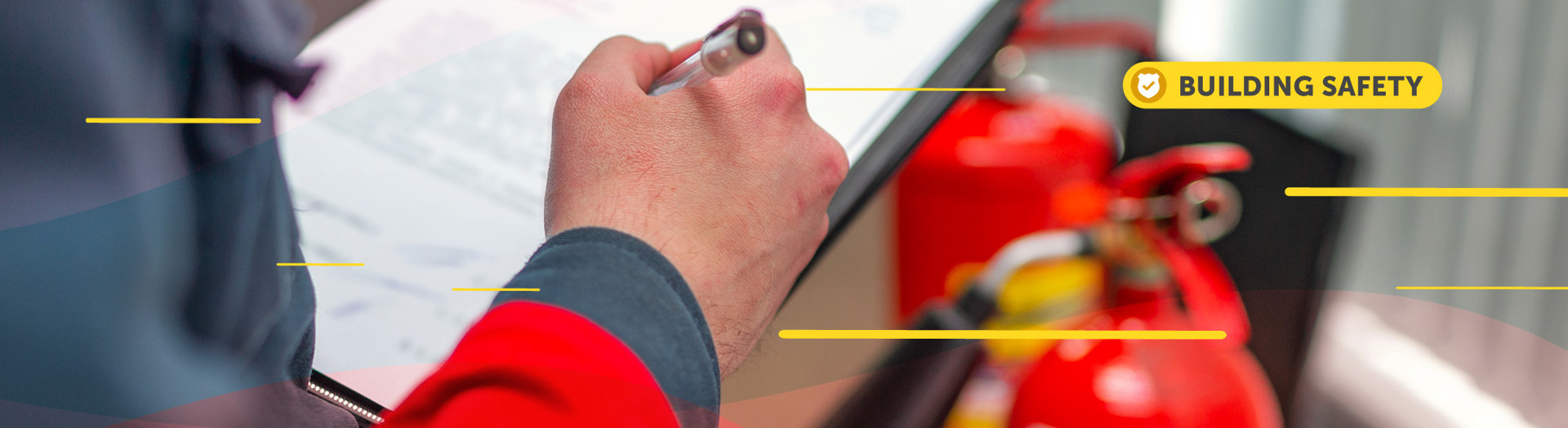 A colleague carrying out Fire Risk Assessments