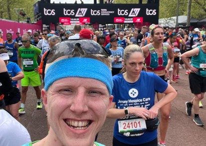 A runner after finishing the marathon