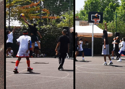 Young people enjoying basketball at South Park Playfest 2024.