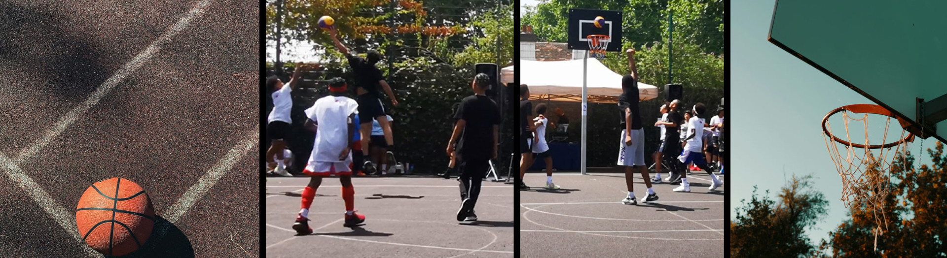 Young people enjoying basketball at South Park Playfest 2024.