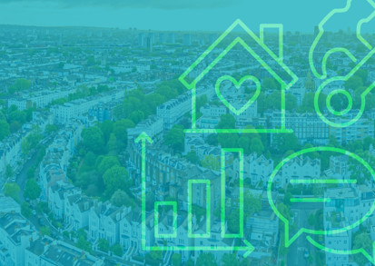 Banner showing an image of homes in London