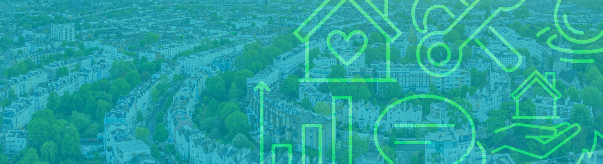 Banner showing an image of homes in London