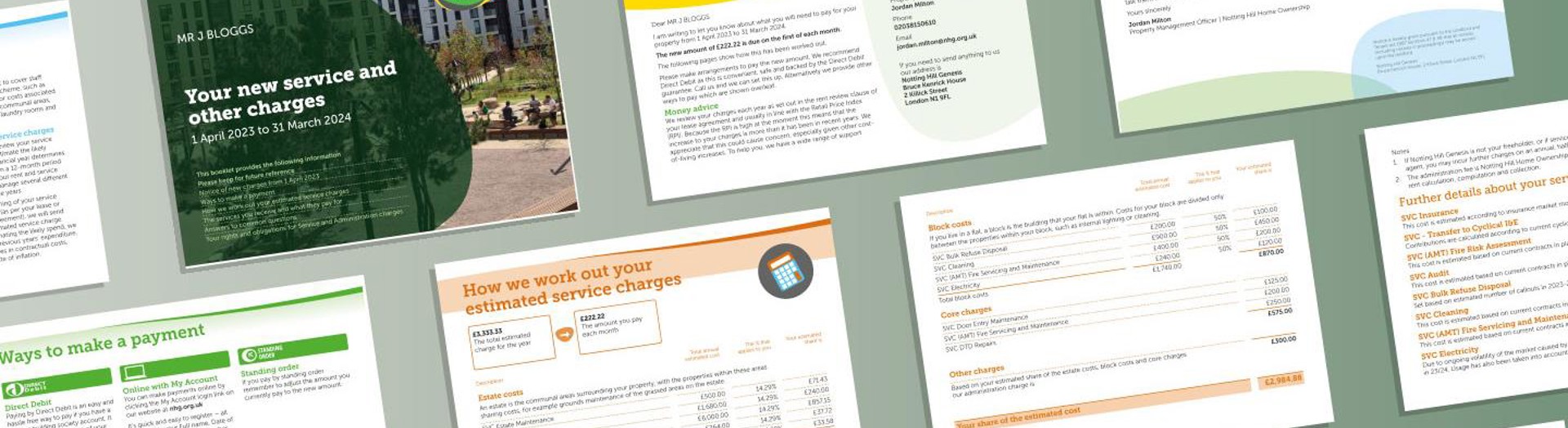 New rent and service charge leaflets