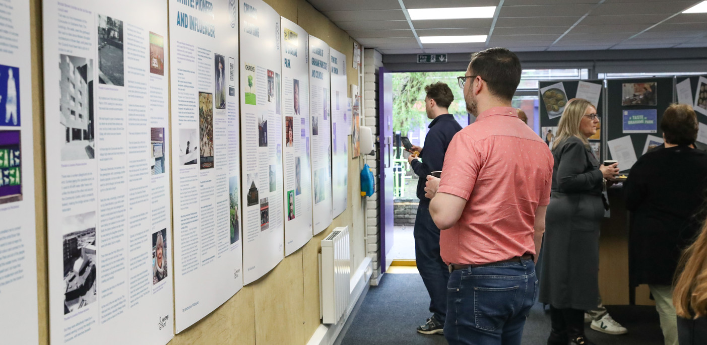The past, present and future exhibition highlighting the Grahame Park estate's cultural background.