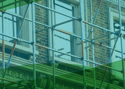 Scaffolding on a building