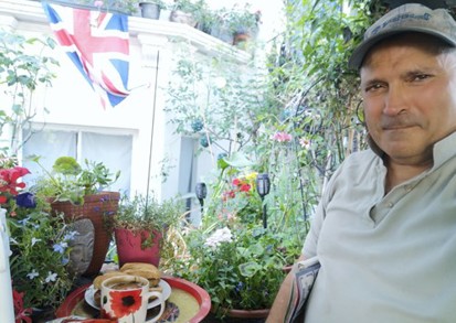 Stephen Johnson in garden