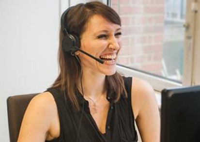 Customer service speaking on the phone