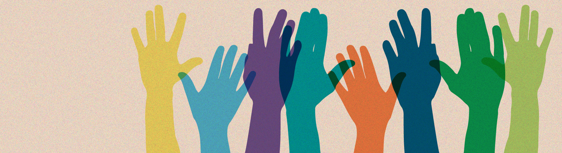 Graphic showing hands pointing up in the air